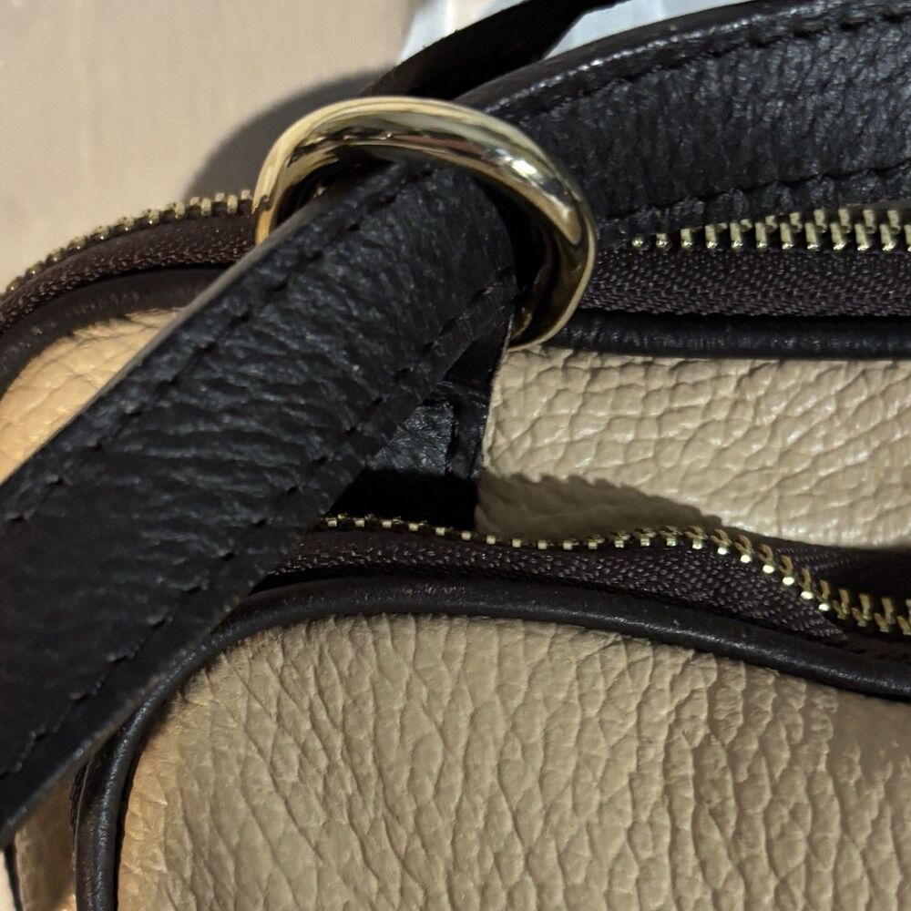Valentina Made in Italy Genuine Leather Mini Backpack Shoulder Bag Beige - Picture 7 of 10